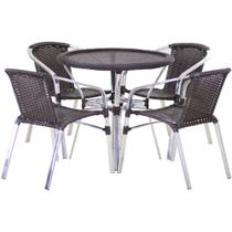 Conjunto Cadeiras Floripa e Mesa com Tampo Tramado Área Externa Piscina Jardim Varanda