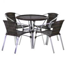 Conjunto Cadeiras Floripa e Mesa com Tampo Tramado Área Externa Piscina Jardim Varanda Conjunto Cadeiras Floripa e Mesa com Tampo Tramado Área Externa Piscina Jardim Varanda