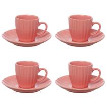 Conjunto Café Bella Rosa 90ml 4 Xicaras e 4 Pires Hauskraft Conjunto Café Bella Rosa 90ml 4 Xicaras e 4 Pires Hauskraft
