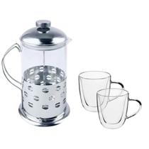 Conjunto Café Cafeteira Francesa Com Duas Xícaras Luxo