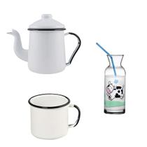 Conjunto Cafe Com Leite - Cafeteira Caneca E Jarra - Agata Conjunto Cafe Com Leite - Cafeteira Caneca E Jarra - Agata