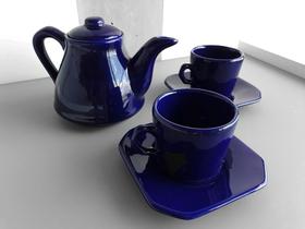 Conjunto Café Provençal 3 Peças Cobalto Conjunto Café Provençal 3 Peças Cobalto