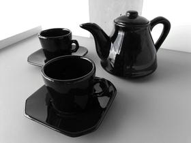 Conjunto Café Provençal 3 Peças Preto