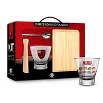 Conjunto Caipirinha Flamengo - Copo, Socador, Colher, 350ml