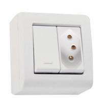 Conjunto Caixa 1 Interruptor Simples250v/ 10a + 1 Tomada 2p + T250v/ 20a - Tramontina