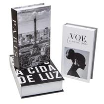 Conjunto Caixa Porta Objetos/Livro Decorativa Luxo FWB