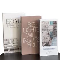 Conjunto Caixa Porta Objetos/Livro Decorativa Luxo - Home - Hauzee Decor