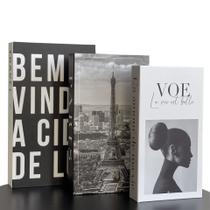 Conjunto Caixa Porta Objetos/Livro Decorativa Luxo - Voe