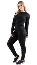 Conjunto Calça + Blusa Manga Longa Canelado