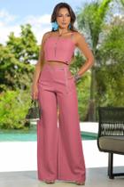 Conjunto calça c/ cinto e cropped pit bull jeans 91656