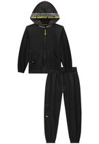Conjunto Calça Casaco Ziper Preto Menino Johnny Fox Conjunto Calça Casaco Ziper Preto Menino Johnny Fox