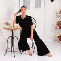 Conjunto calça e blusa feminino tecidos Sense super confortável