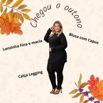 Conjunto Calça e Blusa Manga Longa Lanzinha Fina Plus Size Inverno