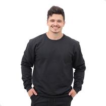 Conjunto Calça e Blusa Moletom Careca Gola Redonda Algodão Frio Masculino Adulto Tecido Flanelado