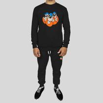 Conjunto Calça e Blusa Moletom Careca Sem Capuz Algodão Estampado Brothers