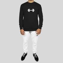 Conjunto Calça e Blusa Moletom Careca Sem Capuz Algodão Estampado Peso Academia Conjunto Calça e Blusa Moletom Careca Sem Capuz Algodão Estampado Peso Academia