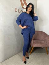 Conjunto Calça e Blusa mulet Tecido : Lãnzinha Canelada