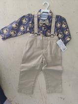 Conjunto calça e bore com suspensório