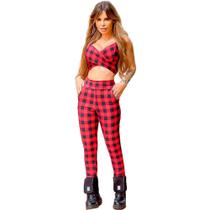 Conjunto Calça e Cropped Adulto Feminino Várias Estampas