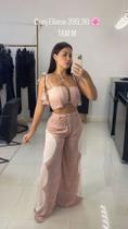 Conjunto Calça e Cropped Eliane Cor Rosa Seco Conjunto Calça e Cropped Eliane Cor Rosa Seco
