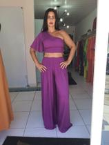 Conjunto calça e cropped no viscolinho slim