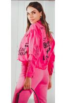 Conjunto Calça e Jaqueta Jeans Rosa Conjunto Calça e Jaqueta Jeans Rosa