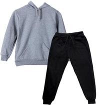 Conjunto Calça e Moletom Infantil Canguru com Capuz Roupa de Inverno Frio Menino Flanelado Infanto Juvenil Conjunto Calça e Moletom Infantil Canguru com Capuz Roupa de Inverno Frio Menino Flanelado Infanto Juvenil
