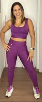 Conjunto Calça e Top com bojo Removível Semi Poliamida