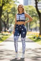 Conjunto calça e top mulher maravilha ice