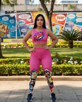 Conjunto calça e top mulher maravilha pow