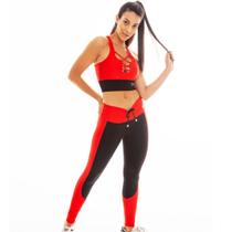 Conjunto Calça e Top Red e Black