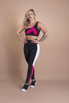 Conjunto Calça Fitness Legging Cintura Alta E Top Cropped Faixa Ombro Feminino Treino Moda Academia F7 NEW STLE Conjunto Calça Fitness Legging Cintura Alta E Top Cropped Faixa Ombro Feminino Treino Moda Academia F7 NEW STLE