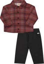 Conjunto Calça Infantil Xadrez Vermelho Nini&Bambini