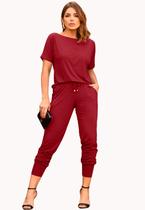 Conjunto Calça Jogger e Blusa Social Vinho Feminino Conjunto Calça Jogger e Blusa Social Vinho Feminino