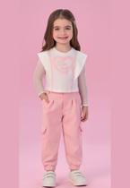 Conjunto Calça Jogger Rosa Petit Cherie