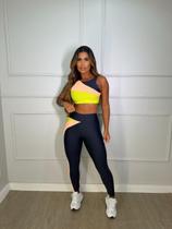 Conjunto calça Labelly - Preto com Pessego