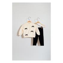 Conjunto Calça Legging Casaco Laço Bebe Keko e Beka Conjunto Calça Legging Casaco Laço Bebe Keko e Beka