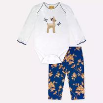 Conjunto Calça Legging e Body Bebê Menina Milon Branco Cervo Conjunto Calça Legging e Body Bebê Menina Milon Branco Cervo