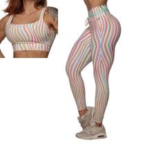 Conjunto Calca Legging Empina Bumbum + Top ColorsWave Moving