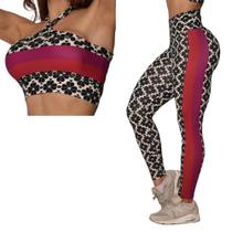 Conjunto Calca Legging Heart Luck Comum + Top Tulipa Moving