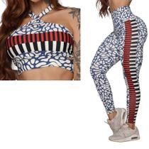 Conjunto Calca Legging Heart Zuri + Top Moving Fitness