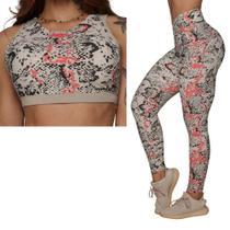 Conjunto Calca Legging Sense Vipera + Top Moving Fitness