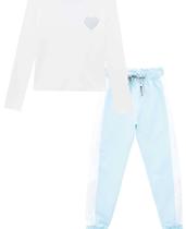 Conjunto Calça nylon lateral brilhante e blusa tamanho 04 Conjunto Calça nylon lateral brilhante e blusa tamanho 04