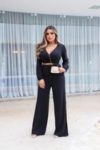 Conjunto Calça Pantalona e Blusa Manga Longa Transpassada Conjunto Calça Pantalona e Blusa Manga Longa Transpassada