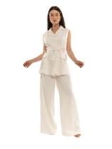 Conjunto Calça Pantalona social e Blazer colete feminino CON-0049