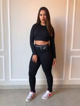 Conjunto Calça skine e cropped manga longa Tecido : Poliéster