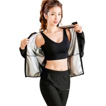 Conjunto Calça Top E Blusa com Capuz Efeito Sauna Queima Gordura Feminino tamanho G/GG