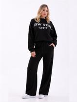 Conjunto Calça Wide E Tricot New York Revanche Ca.Fem.00464 Bl.Fem.00208 Conjunto Calça Wide E Tricot New York Revanche Ca.Fem.00464 Bl.Fem.00208