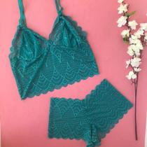 Conjunto calcinha e sutiã renda