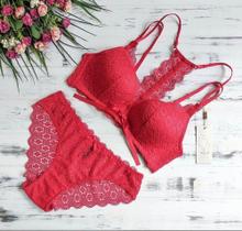 Conjunto calcinha e sutia vermelho tamanho único P ao GG